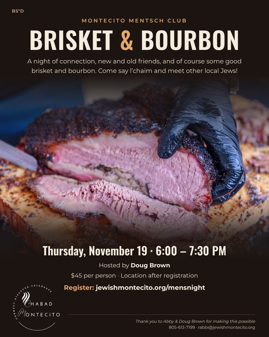 Brisket & Bourbon – Montecito Mentsch Club, Thursday November 19